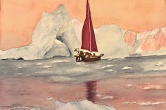 Voile rouge en Arctique - 31X41